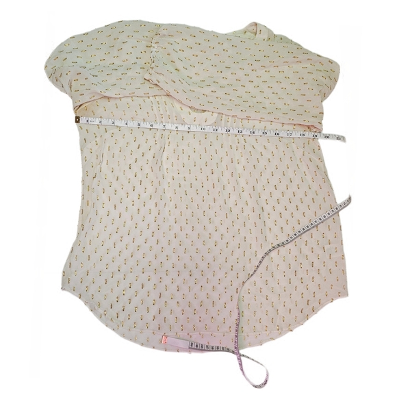 Lilly Pulitzer Silk Top, Cream & Gold Clip - Picture 14 of 16